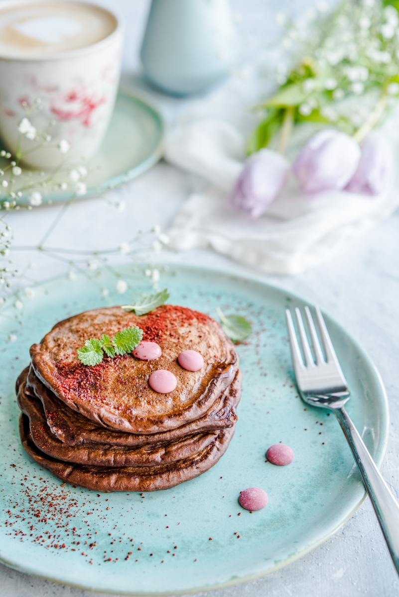 czekoladowe pancakes z platkami owsianymi 2 - Czekoladowe pancakes z płatkami owsianymi