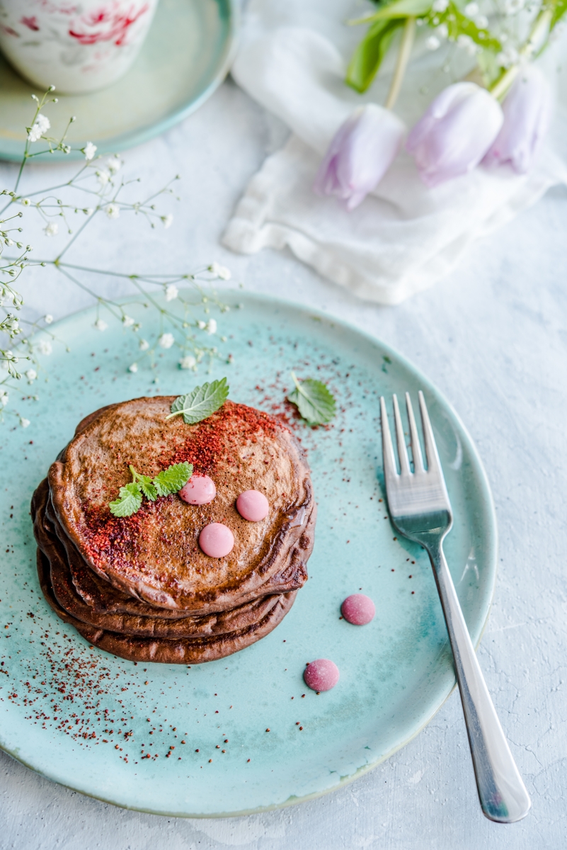 czekoladowe pancakes z platkami owsianymi 3 - Czekoladowe pancakes z płatkami owsianymi