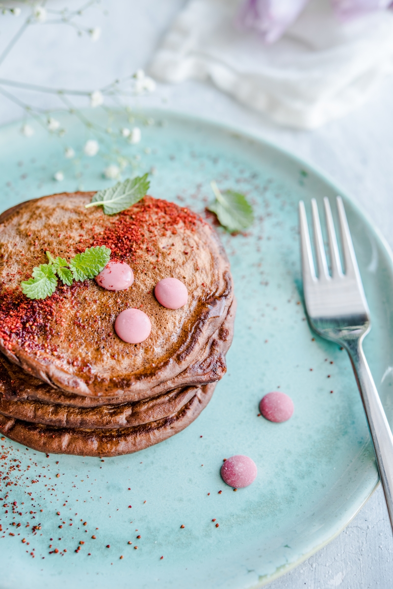 czekoladowe pancakes z platkami owsianymi 4 - Czekoladowe pancakes z płatkami owsianymi