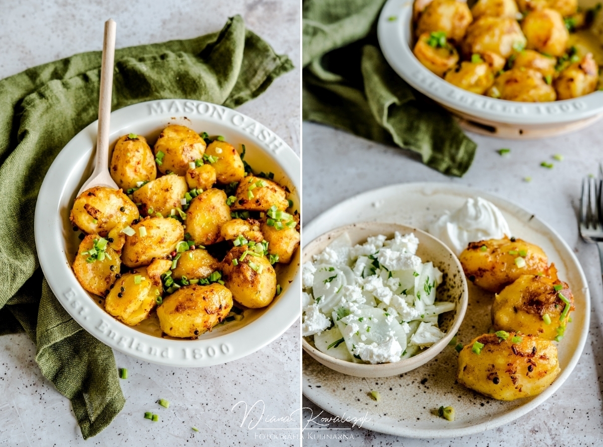 ziemniaki pieczone z harissa i pieprzem podane z rzodkwia i feta 4 - Ziemniaki pieczone z harissą i pieprzem, podane z rzodkwią i fetą