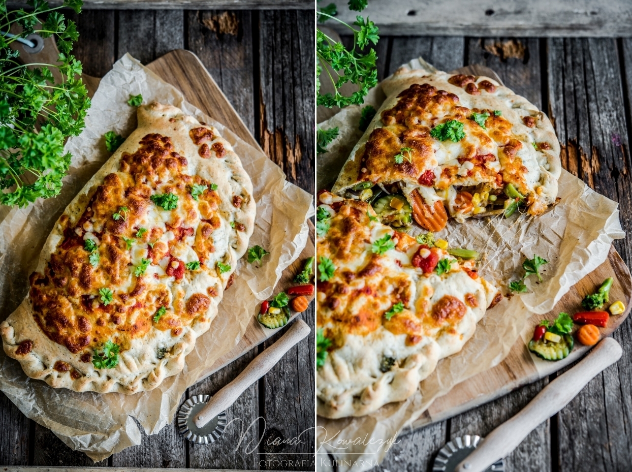 calzone fotograf kulinarny diana kowalczyk - Calzone z warzywami i mozzarellą