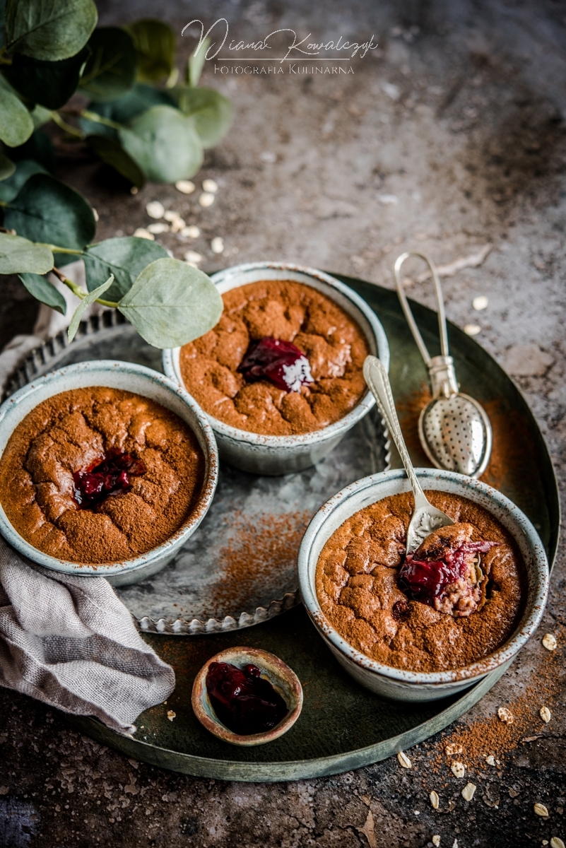 kakaowy pudding owsiany z konfitura wisniowa 2 - Kakaowy pudding owsiany z konfiturą wiśniową