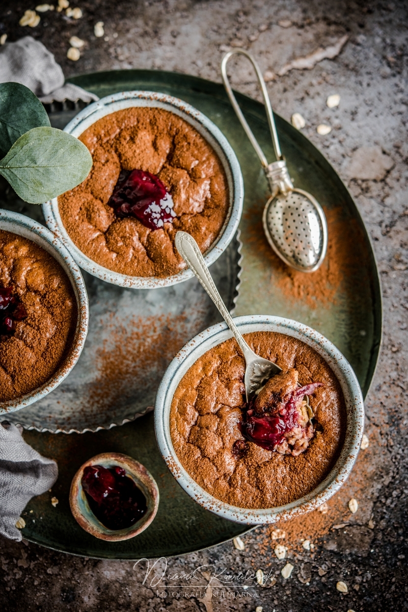 kakaowy pudding owsiany z konfitura wisniowa 3 - Kakaowy pudding owsiany z konfiturą wiśniową