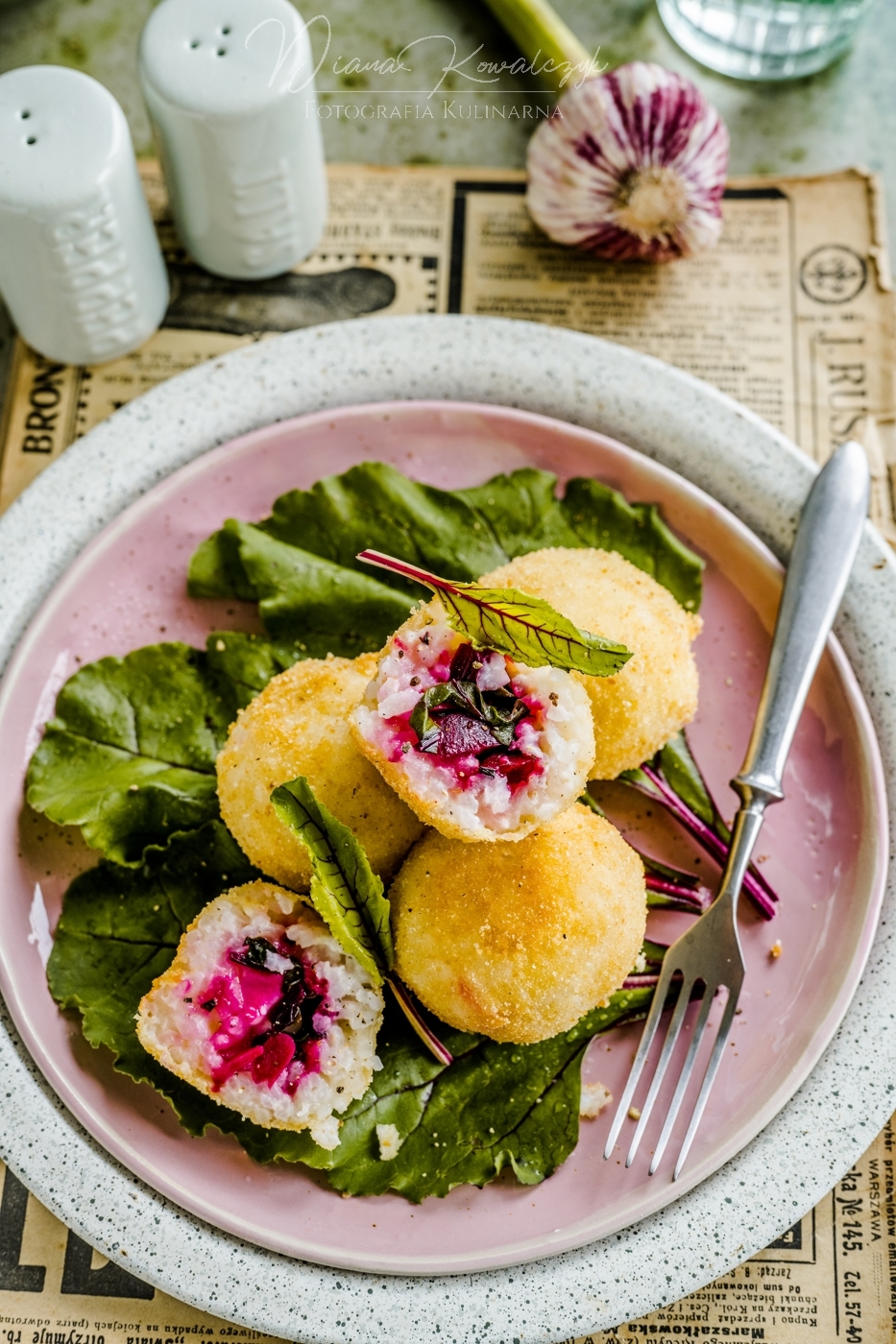 arancini z botwinka i feta przepis na kulki ryzowe 5 - Arancini z botwinką i młodym czosnkiem