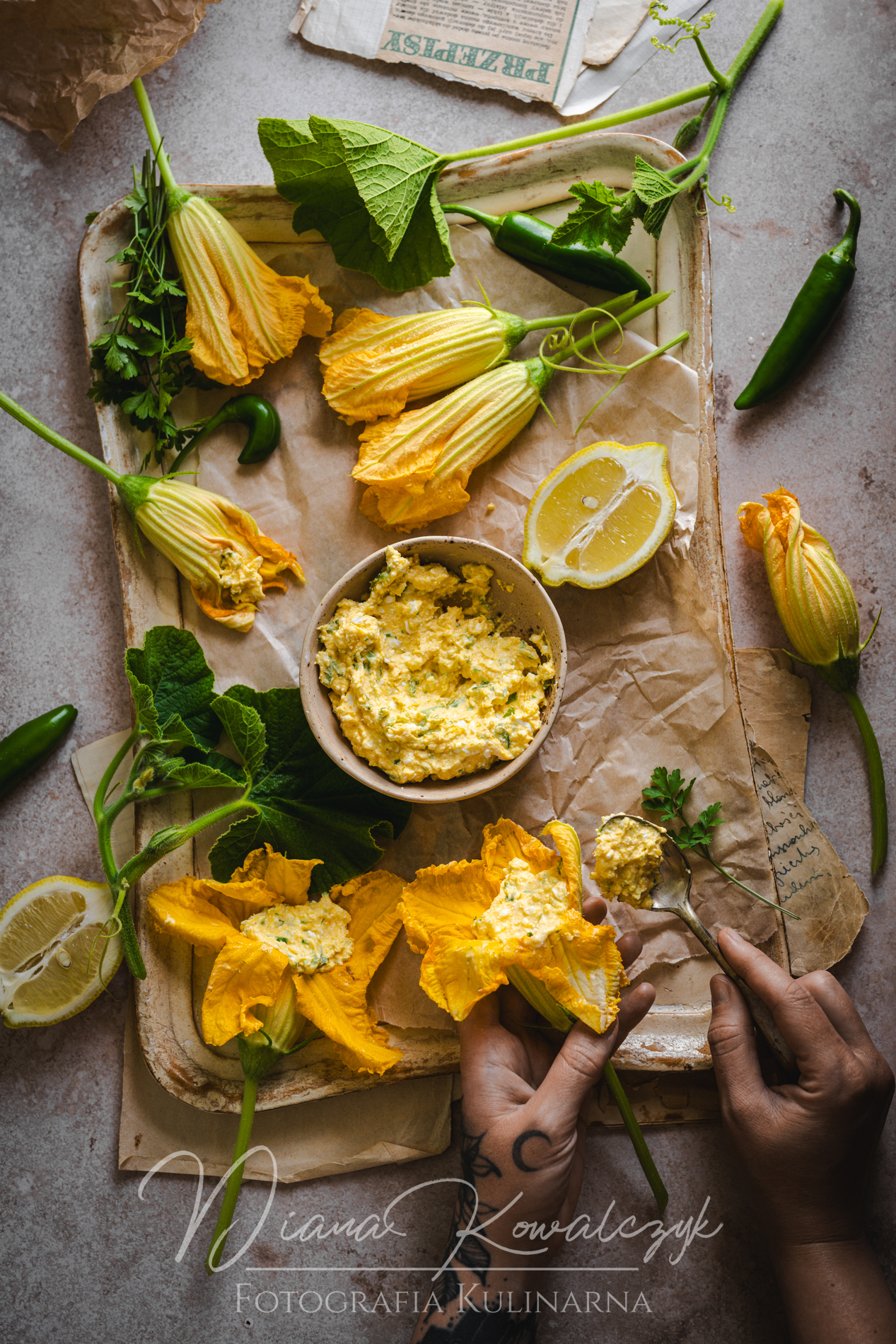 kwiaty dyni faszerowane feta dynia i jalapeno 5 - Kwiaty dyni faszerowane fetą, dynią i jalapeño