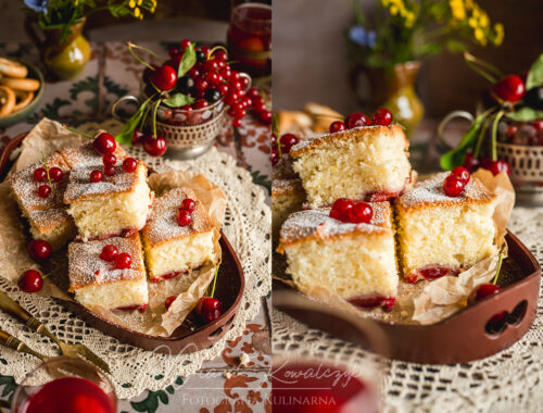 przepis biszkopt z owocami mientablog comfort food ksiazka kucharska 5 500x380 - Puszysty biszkopt z owocami